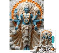 Rompecabezas para Adultos de 1000 Piezas Dios hindú Vishnu Rompecabezas para Adultos Juego de ingenio decoración de Pared Regalos para Amigos y Familiares (tamaño 38x52cm)