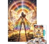Rompecabezas para Adultos de 1000 Piezas Diosa Arcoíris Radiante Juegos Familiares Desafío para la Inteligencia Cerebral Juguetes adictivos Excelentes Regalos Una Obra de Arte Tamaño 38x26cm