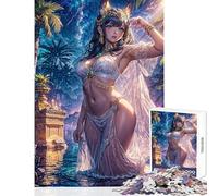 Rompecabezas para Adultos de 1000 Piezas Diosa egipcia a la luz de la Luna Juego Imposible Juguete Educativo antiestrés Que fomenta el Amor en la Pareja (38x26cm)