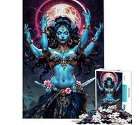 Rompecabezas para Adultos de 1000 Piezas Diosa Kali bajo el Resplandor Lunar Rompecabezas para Adultos Juegos relajantes Regalo de cumpleaños cumpleaños y Navidad (tamaño 38x52cm)