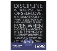 Rompecabezas para Adultos De 1000 Piezas Discipline Self-Love Quote Rompecabezas para Adultos Juego Familiar Análisis Y Desafío Educativo De Lógica 38x26cm/1000pcs
