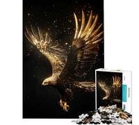 Rompecabezas para Adultos de 1000 Piezas diseño Abstracto de águila Dorada Juguetes antiestrés para Pasar el Tiempo en casa Ideales para divertirse en Familia y Jugar en una Noche Especial (50x75cm)