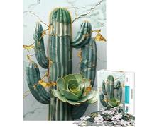 Rompecabezas para Adultos de 1000 Piezas diseño Abstracto de Cactus Kintsugi Juguetes de decoración para el hogar Ejercicios de análisis y lógica Regalos para Amigos y Familiares (50x75cm)