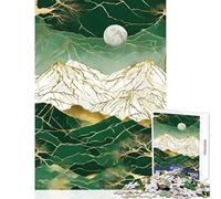 Rompecabezas para Adultos de 1000 Piezas diseño Abstracto de montaña y Atardecer Juguete Educativo Juegos de relajación con póster a Juego y Hoja de Trivia tamaño 38x52cm