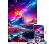 Rompecabezas para Adultos de 1000 Piezas diseño Abstracto de montañas Rosas para decoración del hogar Juguetes Regalos para Amigos Secretos Juegos de relajación desafiantes para completar 38x26cm