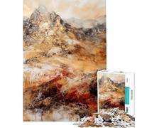 Rompecabezas para Adultos de 1000 Piezas diseño Abstracto de Sangre y Oro Ideal para Adolescentes y familias Requiere Corte de precisión y es un Reto completarlo (tamaño 38x26cm)