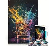 Rompecabezas para Adultos de 1000 Piezas diseño Abstracto Gota de Whisky Juego Educativo desafiante para completar Regalo Ideal para quienes Buscan un desafío 50x75cm