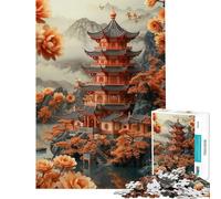 Rompecabezas para Adultos de 1000 Piezas diseño Abstracto japonés Juego práctico una Obra de Arte cumpleaños y Navidad (tamaño 38x52cm)