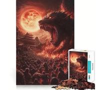 Rompecabezas para Adultos de 1000 Piezas,diseño Blood Moon Terror,Arte de Corte Fino,desafío Inteligente y Divertido,Juego para Momentos de Tranquilidad,Regalo de cumpleaños para Aficionados 50x75cm