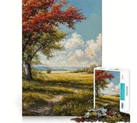 Rompecabezas para Adultos de 1000 Piezas,diseño Camino de otoño,Ajuste preciso,Juego de lógica,Juguete Divertido y fácil de Jugar, (38x52cm)