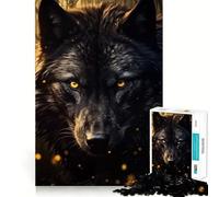 Rompecabezas para Adultos de 1000 Piezas,diseño Cazador de Lobos Negros,Corte preciso,Divertido,Actividad Mental Inteligente,Tiempo de Ocio entretenido,Regalo de cumpleaños para Aficionados 38x52cm