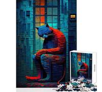 Rompecabezas para Adultos de 1000 Piezas diseño clásico de Gato Juguete Educativo Obra de Arte Regalo Juego Educativo con póster a Juego y Hoja de Trivia tamaño 38x26cm
