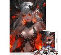 Rompecabezas para Adultos de 1000 Piezas diseño de ángel Demonio y niña Ideal para Juegos Familiares decoración del hogar y Pared con Piezas de Formas aleatorias Que encajan Perfectamente (38x26cm)