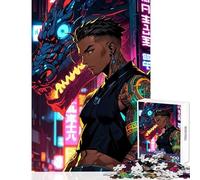 Rompecabezas para Adultos de 1000 Piezas diseño de Anime Cyberpunk Cyborg Boy Juguete Educativo Regalo de cumpleaños Juegos relajantes con póster a Juego y Hoja de Trivia tamaño 50x75cm