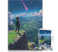 Rompecabezas para Adultos de 1000 Piezas, diseño de Anime de un niño Viendo una Lluvia de meteoritos, Juguete Intelectual, decoración del hogar, Regalo de Amigo Secreto, tamaño 50x75cm