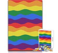 Rompecabezas para Adultos de 1000 Piezas, diseño de arcoíris Ondulado, Orgullo Queer, Juego de desafío único, decoración artística para el hogar, Regalo para cumpleaños, tamaño 38x26cm