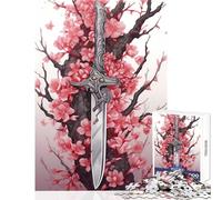 Rompecabezas para Adultos de 1000 Piezas diseño de Arma de Flor de Cerezo decoración de Pared Regalo de cumpleaños Juego difícil y desafiante tamaño 38x52cm