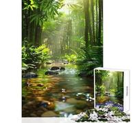 Rompecabezas para Adultos de 1000 Piezas diseño de Arroyo de bambú Juegos relajantes interacción Entre Padres e Hijos tamaño 38x52cm