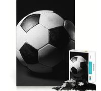 Rompecabezas para Adultos de 1000 Piezas,diseño de balón de fútbol en Blanco y Negro,Piezas de Corte Limpio,Juguete Divertido para el Tiempo Libre,decoración navideña,Regalo (38x26cm)
