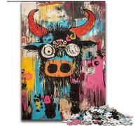 Rompecabezas para Adultos de 1000 Piezas, diseño de Bisonte de Arte Abstracto, Juguetes educativos, Juegos antiestrés, Regalos y Juguetes geniales (tamaño 50x75cm)