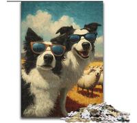 Rompecabezas para Adultos de 1000 Piezas,diseño de Border Collie,Ideal para selfis,ejercita el Cerebro,Juguetes adictivos para Cultivar la Paciencia y la interacción Entre Padres e Hijos (50x75cm)