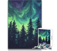 Rompecabezas para Adultos de 1000 Piezas, diseño de Bosque de la Aurora, para Disfrutar de una Actividad Tranquila y de Ocio, con Bordes precisos de Primera Calidad, tamaño 38x52cm