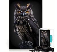 Rompecabezas para Adultos de 1000 Piezas,diseño de búho Negro,Corte preciso Diversión,Actividad Mental Inteligente,Tiempo de Ocio,Regalo Ideal para cumpleaños y aficiones 38x26cm