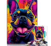 Rompecabezas para Adultos de 1000 Piezas, diseño de Bulldog Feliz, Ayuda a ejercitar el Cerebro, Juguetes adictivos para Cultivar la Paciencia, decoración, 38x26cm