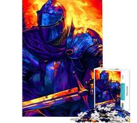 Rompecabezas para Adultos de 1000 Piezas diseño de Caballero paladín con Anillo de Fuego difícil y desafiante Juguete de análisis y lógica decoración de Pared Apto para Mayores de 14 años 50x75cm