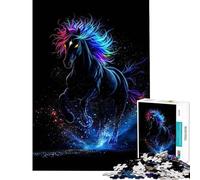 Rompecabezas para Adultos de 1000 Piezas diseño de Caballo cósmico y Colorido Ideal para Adolescentes y familias Requiere Corte de precisión y es un Reto para completar (tamaño 50x75cm)