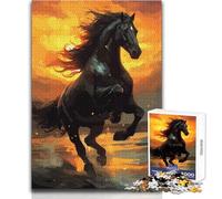 Rompecabezas para Adultos de 1000 Piezas, diseño de Caballos y Acuarelas, Juego de desafío único, decoración artística para el hogar, Regalo de cumpleaños, tamaño 50x75cm