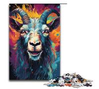 Rompecabezas para Adultos de 1000 Piezas diseño de Cabra Colorida y extraña Juego Familiar para aliviar el estrés desafío difícil 1000 Piezas (38 x 26 cm)
