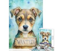Rompecabezas para Adultos de 1000 Piezas diseño de Cachorro de Acuarela Se Busca Juguetes antiestrés Regalos para Mujeres y Hombres Juego Educativo difícil y desafiante tamaño 38x26cm