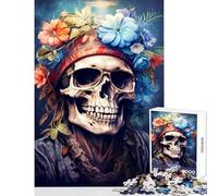 Rompecabezas para Adultos de 1000 Piezas diseño de Calavera con armonía Espiritual Ideal para Decorar el hogar Juego Familiar para Mejorar el Amor en Pareja tamaño 50x75cm