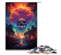 Rompecabezas para Adultos de 1000 Piezas diseño de Calavera Infernal de fantasía Colorida Ayuda a ejercitar el Cerebro Juguetes adictivos para Cultivar la Paciencia 75 x 50 cm