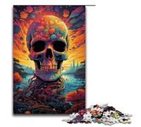 Rompecabezas para Adultos de 1000 Piezas diseño de Calavera Infernal de fantasía Colorida Juegos educativos para el hogar Juguetes de Bricolaje Gran Regalo para Juegos 75 x 50 cm