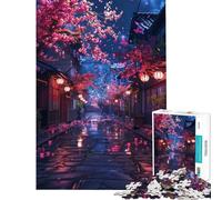 Rompecabezas para Adultos de 1000 Piezas diseño de Calle Nocturna de Anime Juguetes de decoración para el hogar desafío difícil Regalos para Amigos y Familiares (50x75cm)