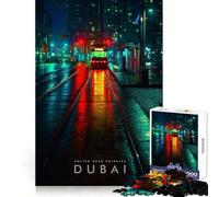 Rompecabezas para Adultos de 1000 Piezas,diseño de Calle Nocturna de Dubái,Ajuste, Juego Mental,Regalo fácil de Jugar,decoración de cumpleaños 50x75cm