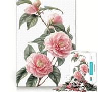 Rompecabezas para Adultos de 1000 Piezas,diseño de Camelia,acrílico,Bordes precisos,Ideal para estimular la Mente,Jugar en Silencio, cumpleaños (50x75cm)