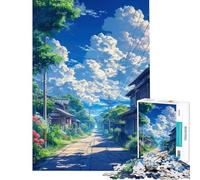 Rompecabezas para Adultos de 1000 Piezas diseño de Camino Nublado Ideal para Relajarse Decorar la Pared cumpleaños y Navidad (tamaño 50x75cm)