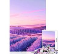 Rompecabezas para Adultos de 1000 Piezas diseño de Campos de Lavanda Pastel Juguete Educativo Regalo Divertido para Juegos educativos difícil y desafiante tamaño 38x52cm