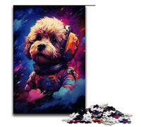 Rompecabezas para Adultos de 1000 Piezas diseño de caniche Astronauta de Splatters con Muchos Colores Gruesos Ideal para familias para aliviar el estrés desafío difícil 75 x 50 cm