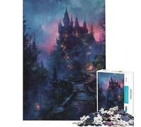 Rompecabezas para Adultos de 1000 Piezas diseño de Castillo gótico Oscuro desafío Educativo Juguete de desafío difícil decoración de Pared para Mayores de 14 años (38x52cm)