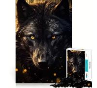 Rompecabezas para Adultos de 1000 Piezas,diseño de Cazador de Lobos Negros,Arte de Corte Fino,desafío Inteligente y Divertido,Juego para Momentos de Tranquilidad,Regalo de cumpleaños para Aficionados