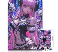 Rompecabezas para Adultos de 1000 Piezas, diseño de Chica ángel Demonio, Anime, Rompecabezas, Juegos Familiares, una Obra de Arte, Regalos de Amigo Secreto, tamaño 38x52cm
