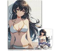 Rompecabezas para Adultos de 1000 Piezas, diseño de Chica Anime contra la Pared, Ideal como decoración, Juguetes antiestrés, tamaño 50x75cm