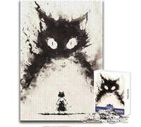 Rompecabezas para Adultos de 1000 Piezas, diseño de Chica contra Bakeneko Yokai, Ideal para Relajarse y Disfrutar del Tiempo Libre, Corte preciso, Juguete de Manualidades, tamaño 38x52cm