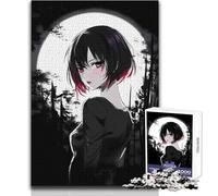 Rompecabezas para Adultos de 1000 Piezas, diseño de Chica de Anime bajo la luz de la Luna, análisis de Juegos y lógica, Regalos de Amigo Secreto, tamaño 38x52cm