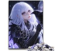 Rompecabezas para Adultos de 1000 Piezas, diseño de Chica de Anime, Cuervo, antiestrés, desafío difícil, Adecuado para decoración de Escritorio, 26x38cm