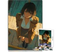 Rompecabezas para Adultos de 1000 Piezas, diseño de Chica de Anime Mirando hacia Arriba, Rompecabezas para la Familia, una Obra de Arte, Regalo de Amigo Secreto, tamaño 38x52cm